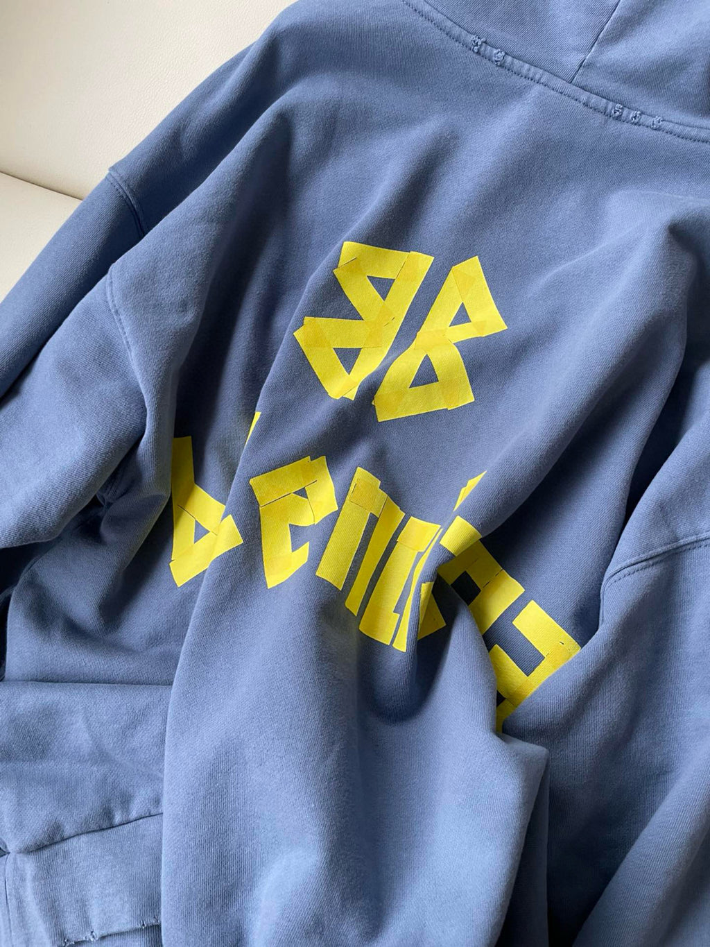 Balenciaga Men's Spring and Fall Logo Letter Print Blue Loose Fit Hooded Sweatshirt Pullover #98387