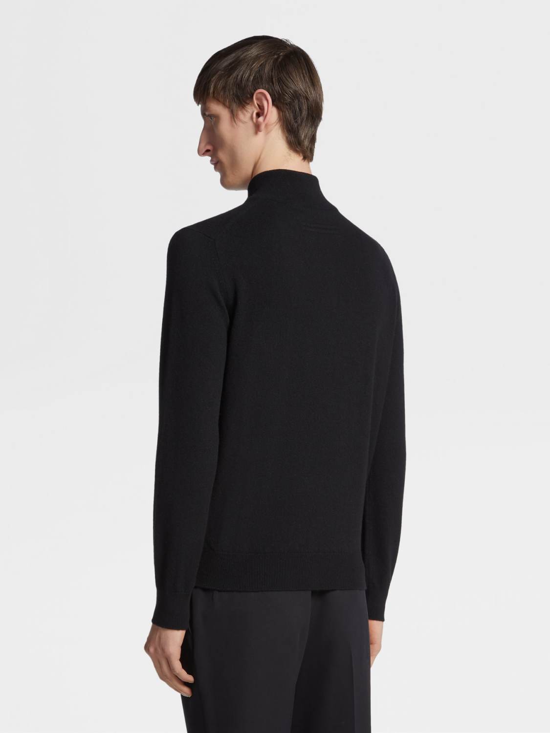 Ermenegildo Zegna Deep Foliage Mélange Color Oasi Cashmere Zipper Penguin Collar Sweater Men's Luxury Knitted Sweater Autumn And Winter Bottom Warm Fashion Trend Knitting Ngvp #2451