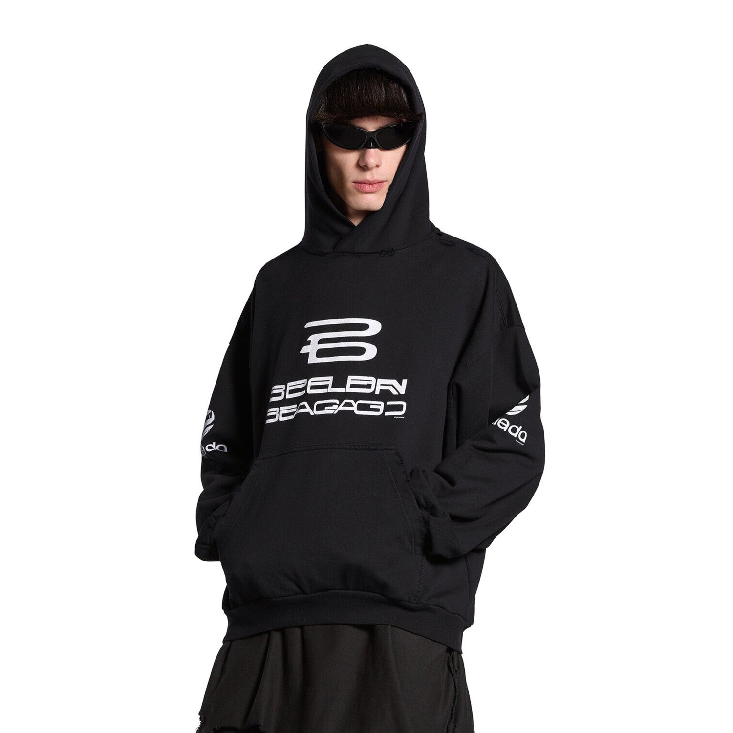 Balenciaga Women's Spring And Autumn Cotton AI Printed Solid Color Long Sleeve Loose Hoodie Sweatshirt #71525