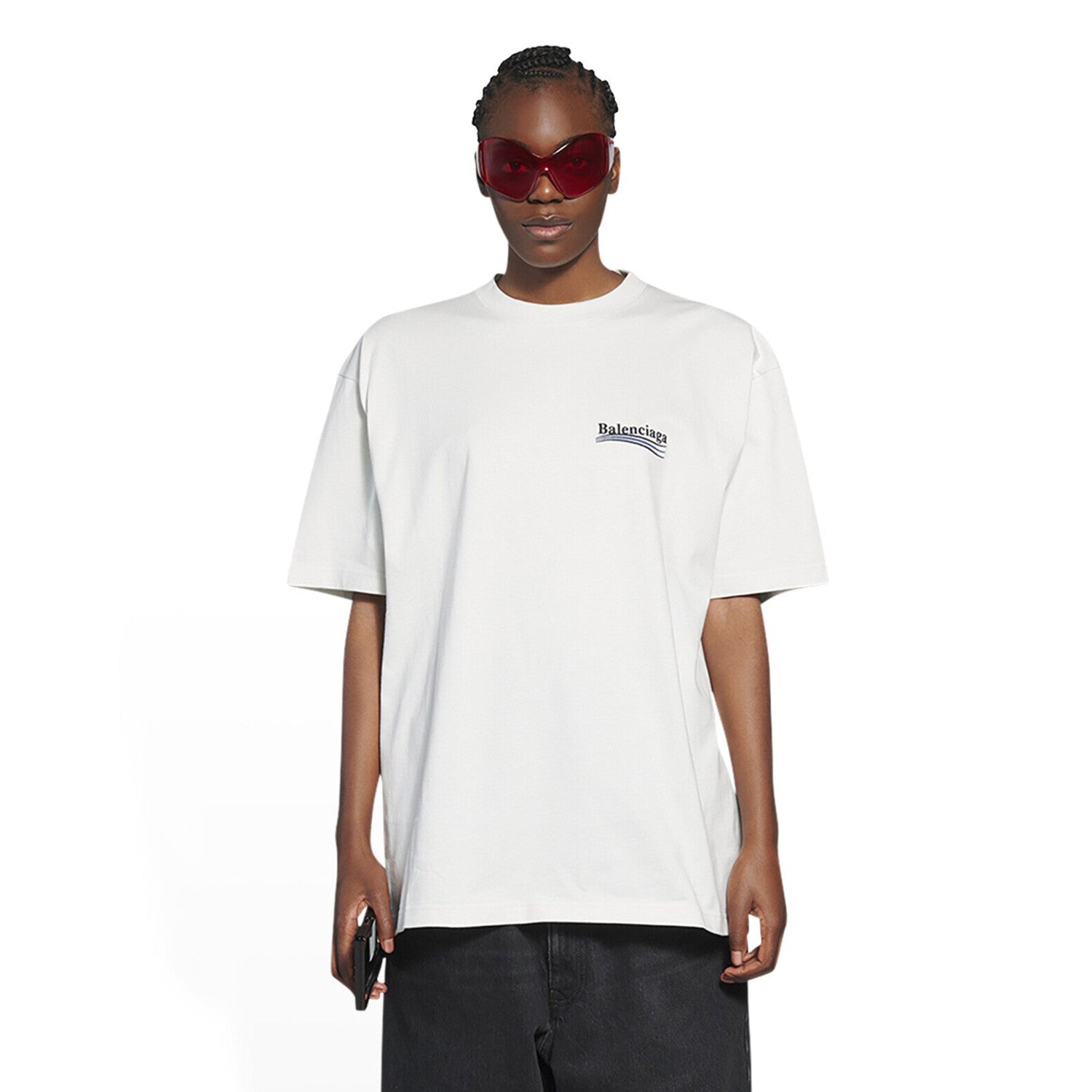 Balenciaga Men's Women's Summer Letter Printed Round Neck Solid Color Cotton Loose Short Sleeve T-Shirt #71584