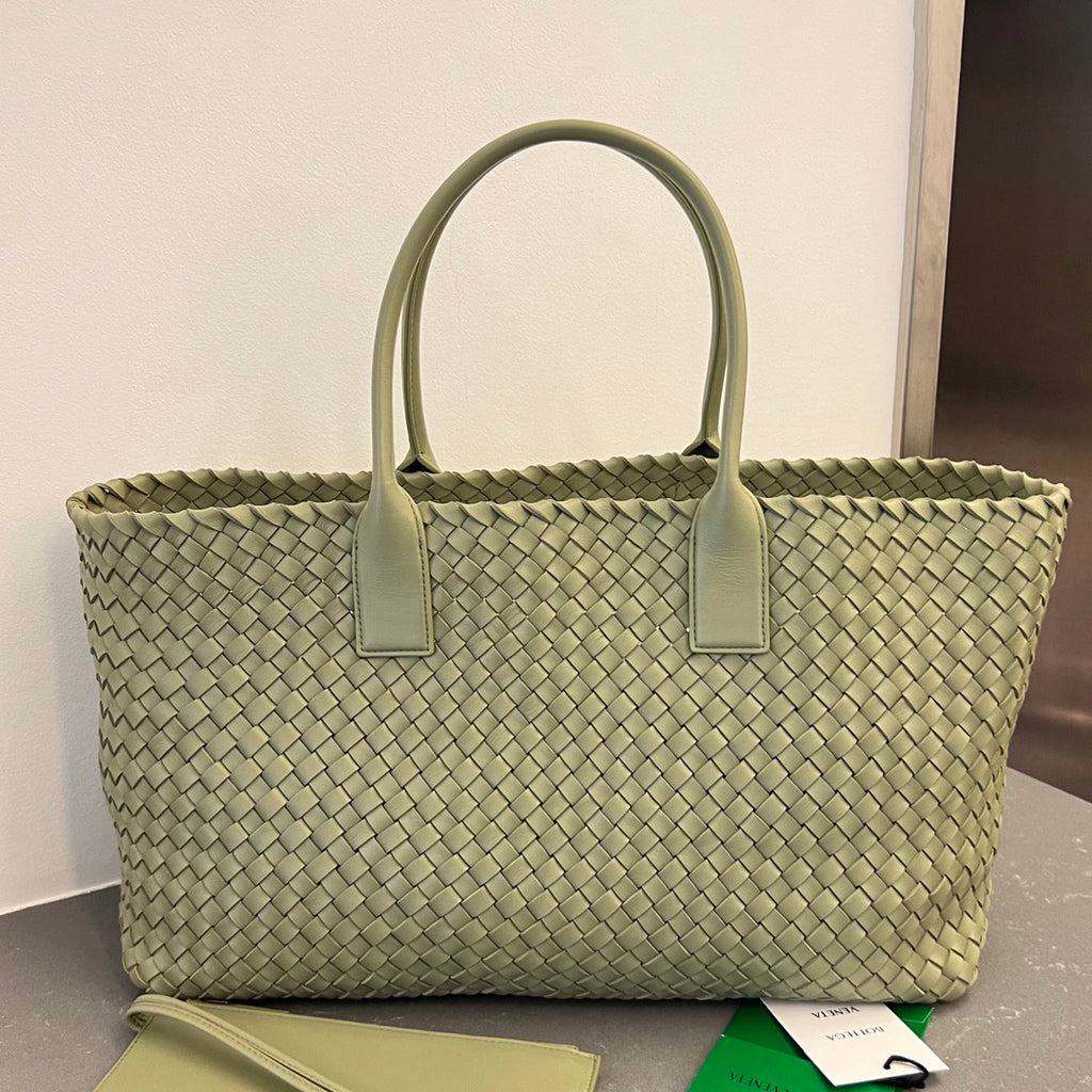 Bottega Veneta Women's Solid Color Sheepskin Woven Shopping Bag Shoulder Handbag Bag Bags #75333
