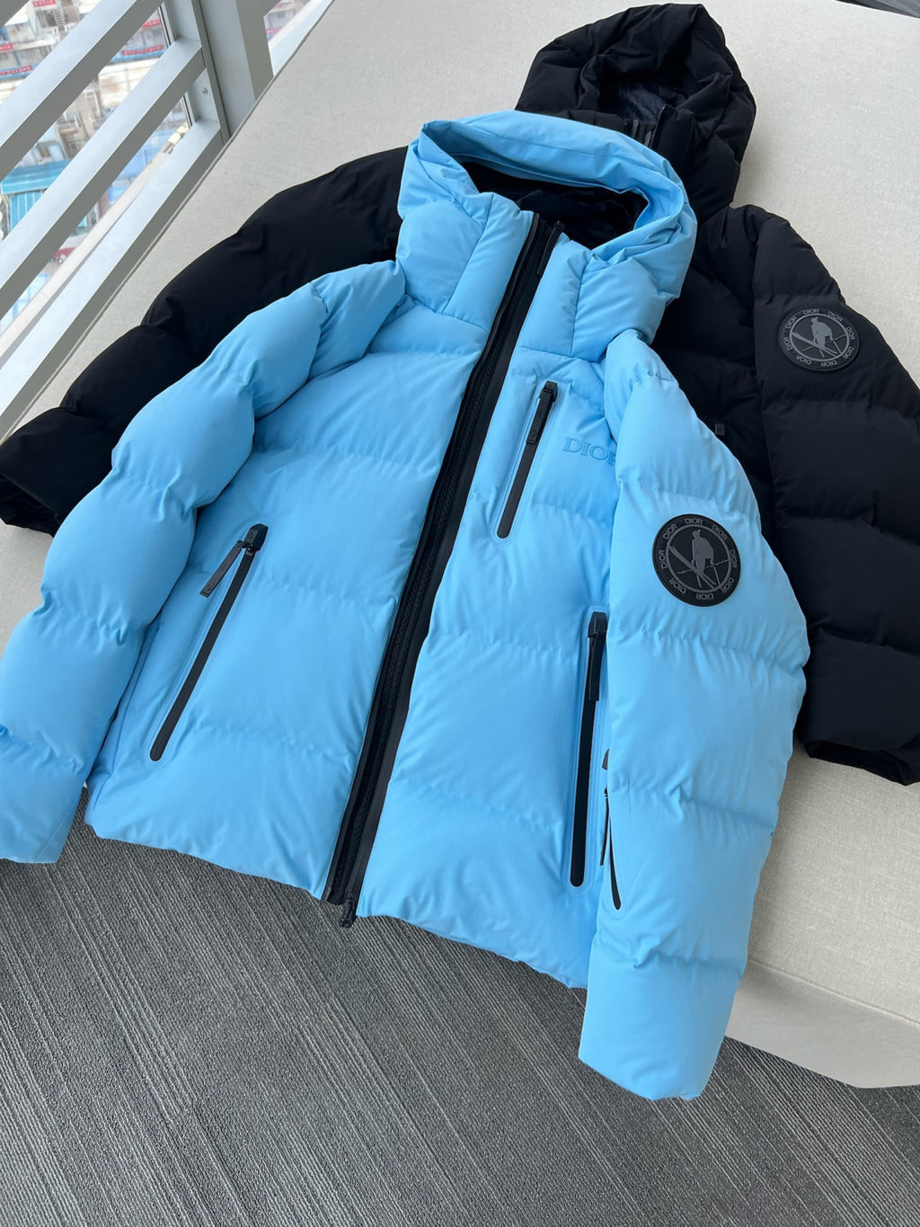 Dior x Descente x Peter Doig Light Blue Puffer Coat #334553