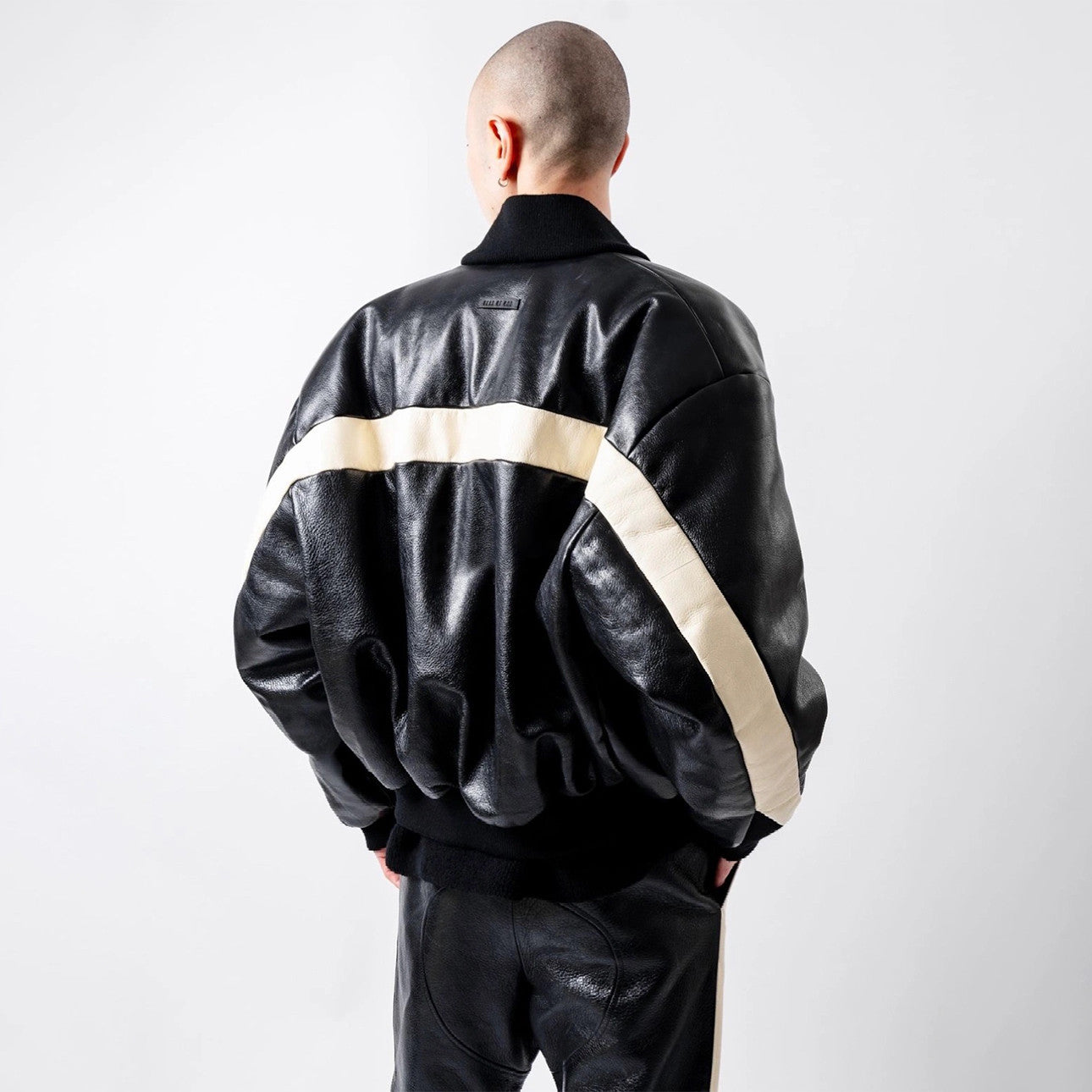 Essentials X Fear Of God Men's Women's Spring And Autumn Standing Collar Zipper Solid Color Loose Bomber Jacket Long Sleeve Leather Jacket Ngvp #9755
