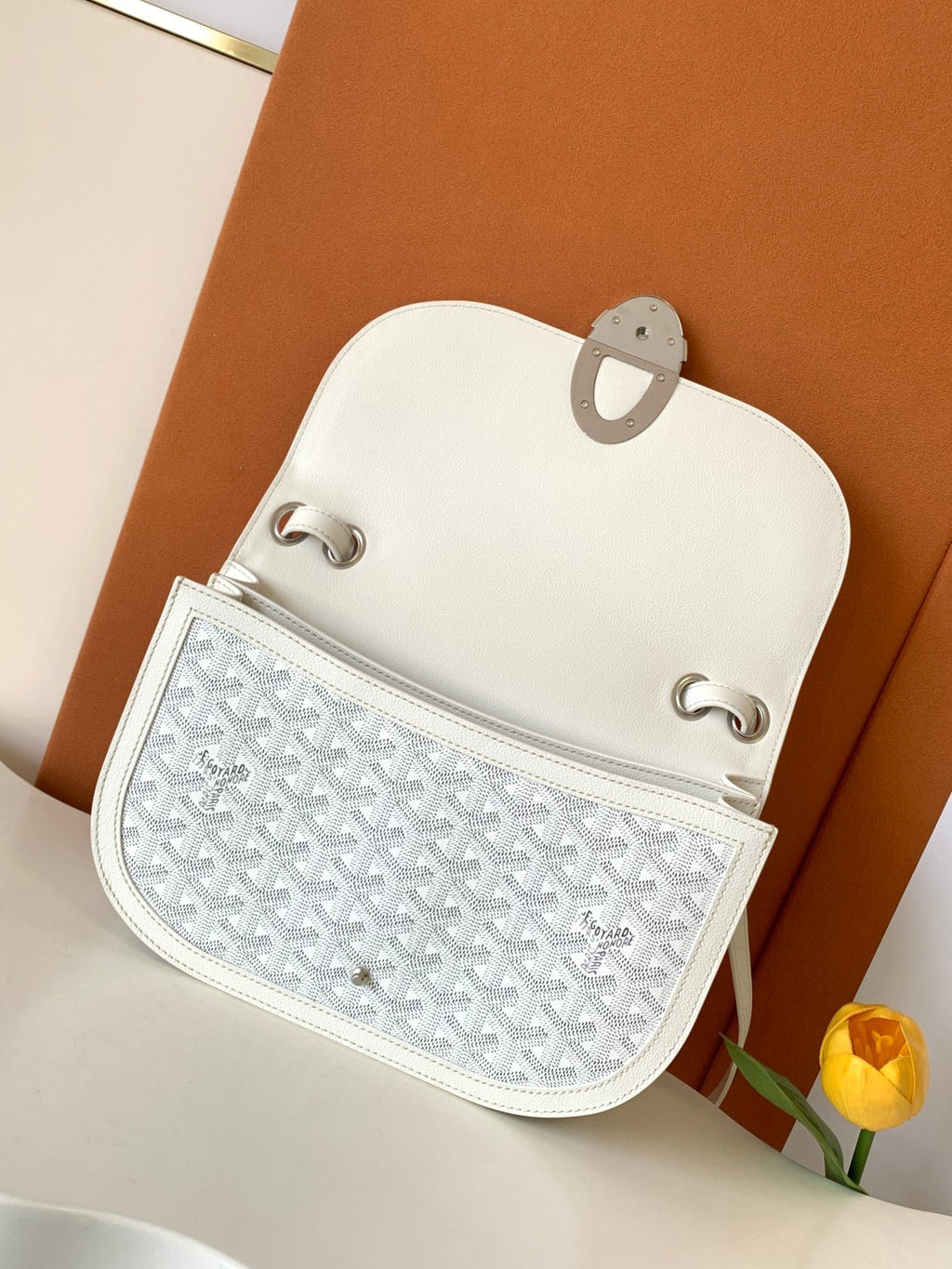 GOYARD Men's and Women's Old Flower Full Print Adjustable Shoulder Strap Canvas Patchwork Leather Flap Messenger Bag Shoulder Crossbody Bags #75318