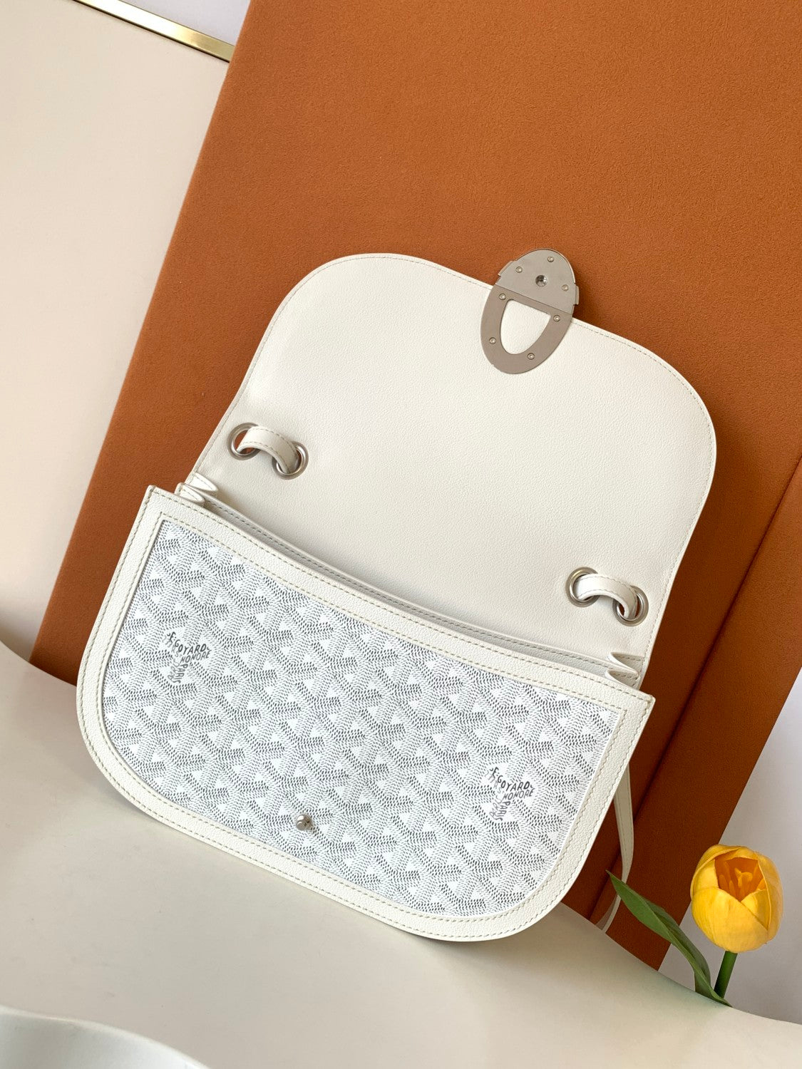 GOYARD Men's and Women's Old Flower Full Print Adjustable Shoulder Strap Canvas Patchwork Leather Flap Messenger Bag Shoulder Crossbody Bags #75318