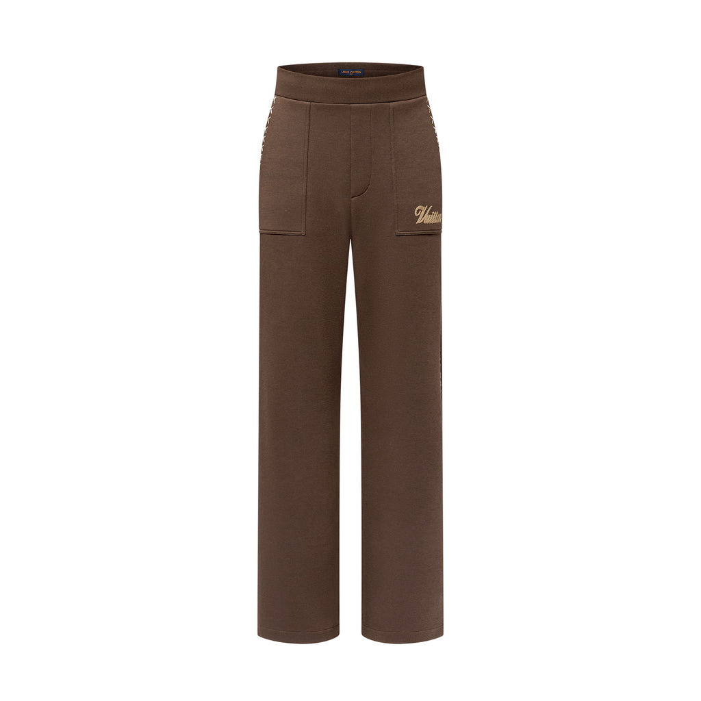 Louis Vuitton Men's Spring and Autumn Solid Color Letter Embroidery Drawstring Tie Loose Casual Pants #76137