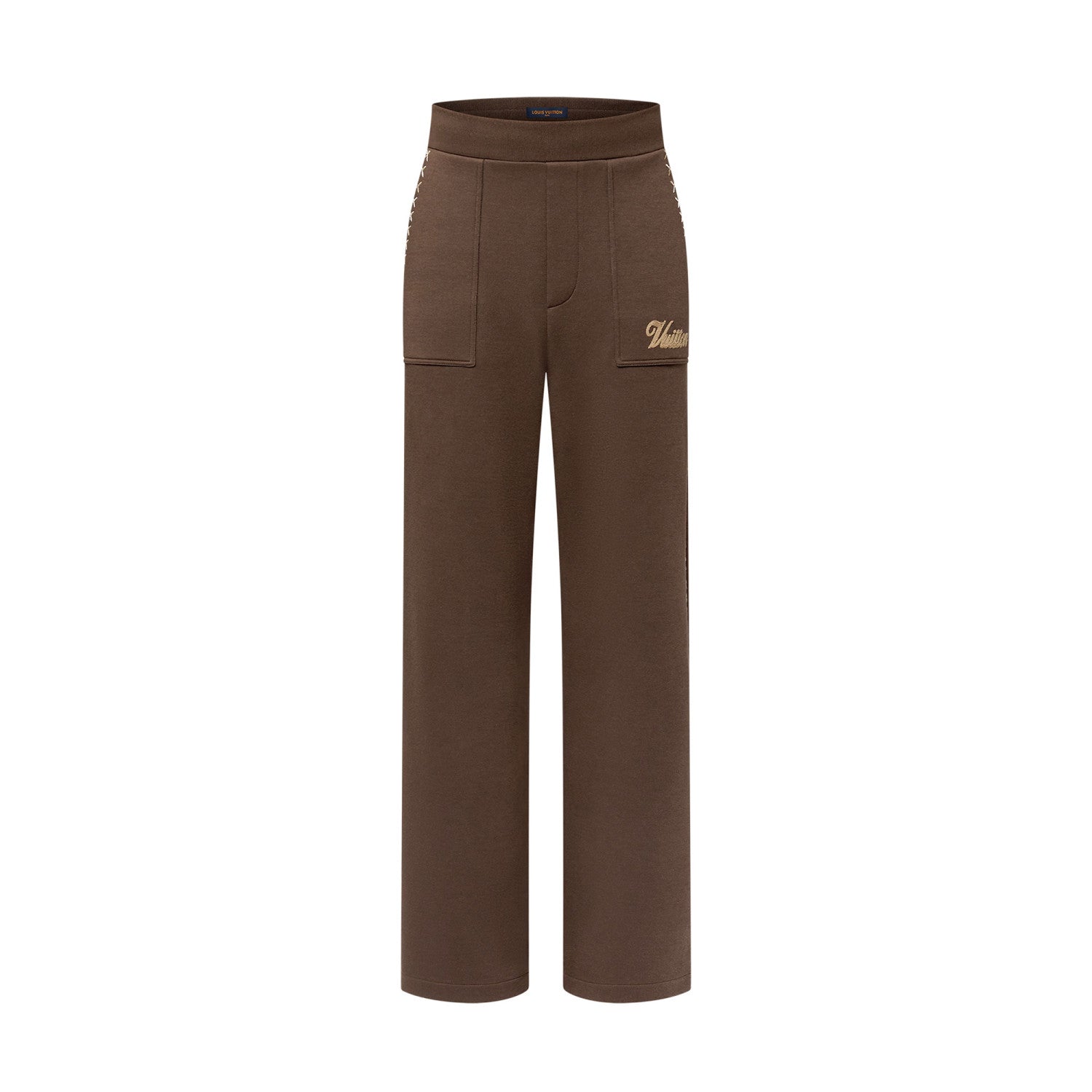 Louis Vuitton Men's Spring and Autumn Solid Color Letter Embroidery Drawstring Tie Loose Casual Pants #76137