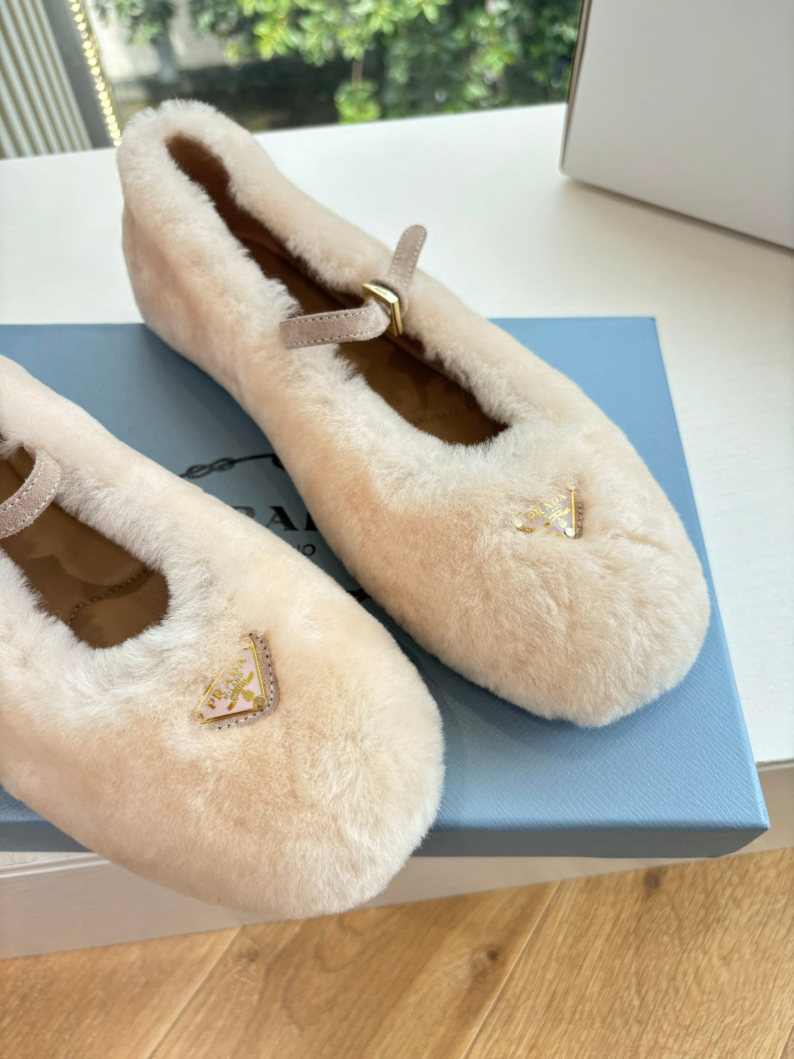 Prada Women's Plush Mary Jane Loafers #334919