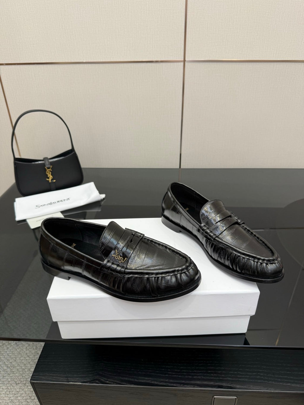 Saint Laurent Women's Autumn/Winter Fashion Casual Sheepskin Suede Round Toe Slip On Flat Loafers Casual Shoes #78376