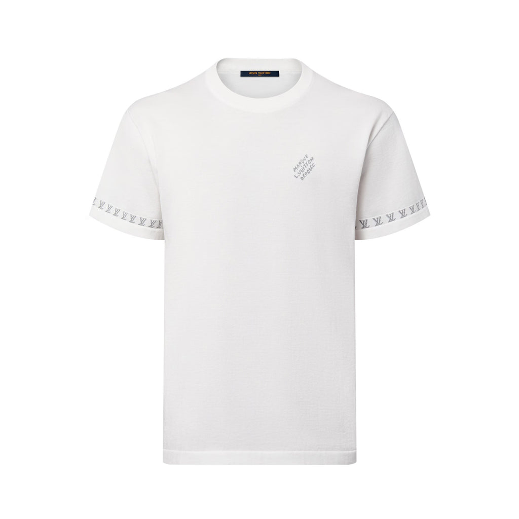 Louis Vuitton Men's Summer Jacquard Pattern Cotton Round Neck Short Sleeve T-Shirt #77654