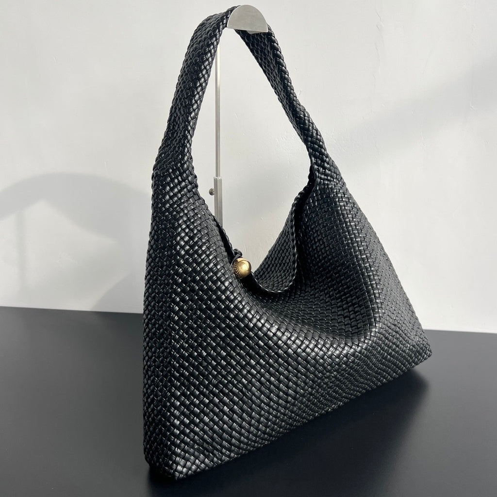 Bottega Veneta Tosca Woven Solid Colour Woven Leather Metallic Ball Decoration Flap Closure Handbag Shoulder Bag Bags #76882