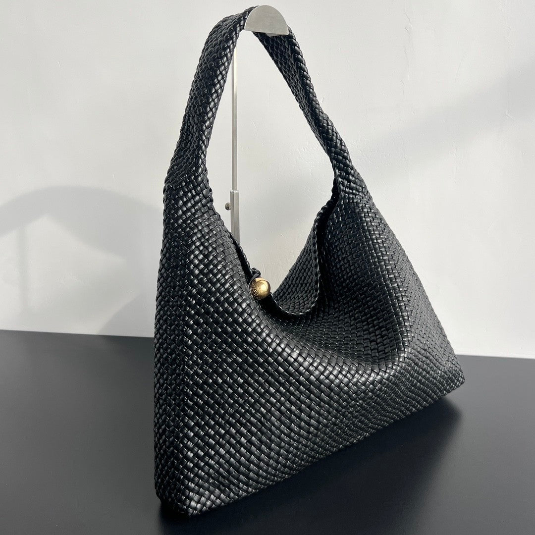 Bottega Veneta Tosca Woven Solid Colour Woven Leather Metallic Ball Decoration Flap Closure Handbag Shoulder Bag Bags #76882
