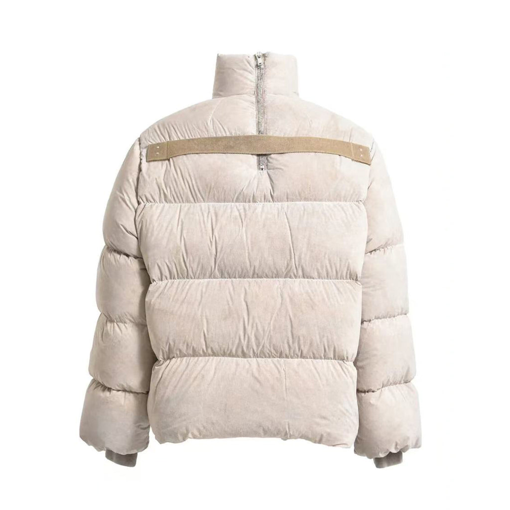 Rick Owens x Moncler Men's Women's Winter Solid Colour Standing Collar Zipper Long Sleeve Loose Down Jacket Short Jacket Ngvp #1568