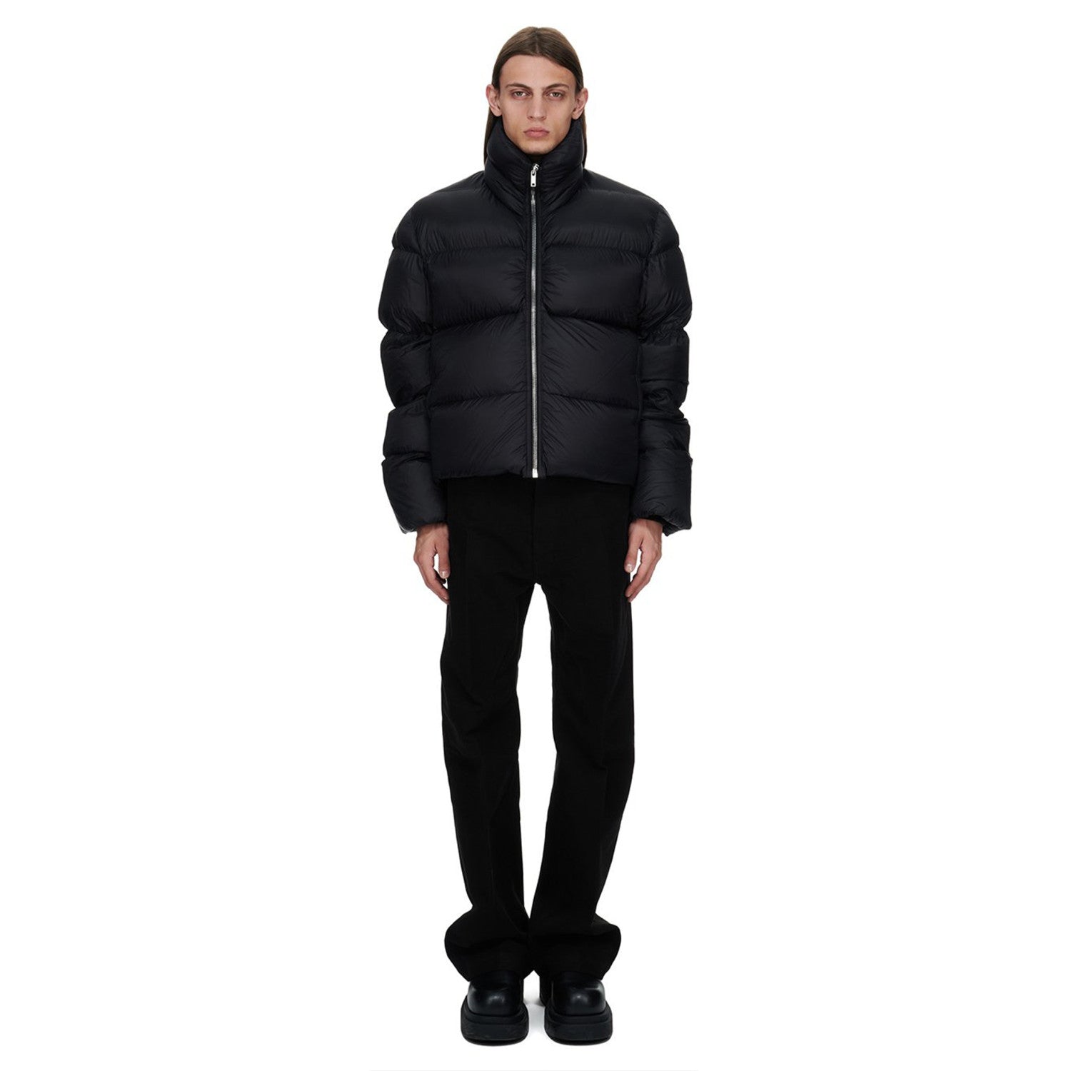 Rick Owens Men's Autumn And Winter Dark Style Collar Zip Down Jacket Warm High Street Fashion Casual Versatile Down Coat  Ngvp #9791