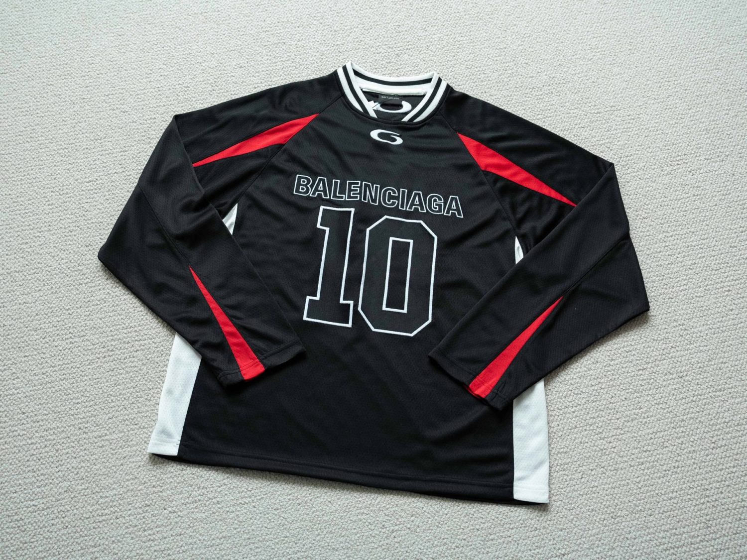 Balenciaga Men's Balenciaga NBA Collaboration Oversized Long Sleeve T-shirt in Black Multicolor #377156