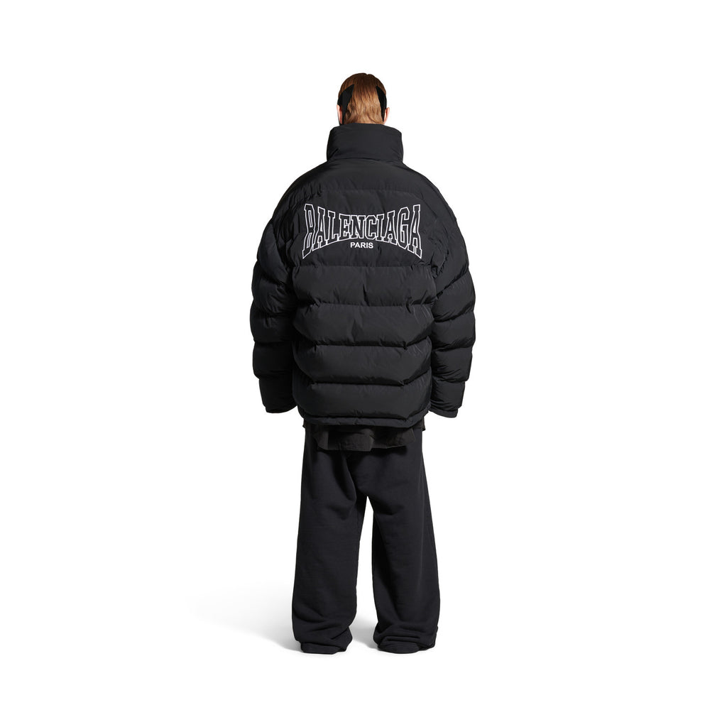 Balenciaga Men's Vintage COCOON KICK PUFFER Jacket Reversible Cotton Stand Collar Logo Embroidery Fitted Long Sleeve Jacket #71723
