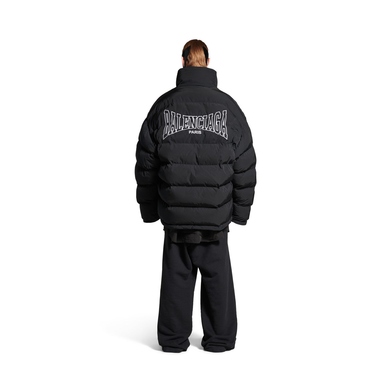 Balenciaga Men's Vintage COCOON KICK PUFFER Jacket Reversible Cotton Stand Collar Logo Embroidery Fitted Long Sleeve Jacket #71723
