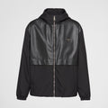Prada Men's Spring and Fall Black Logo Patchwork High Collar Zipper Jacket #73282