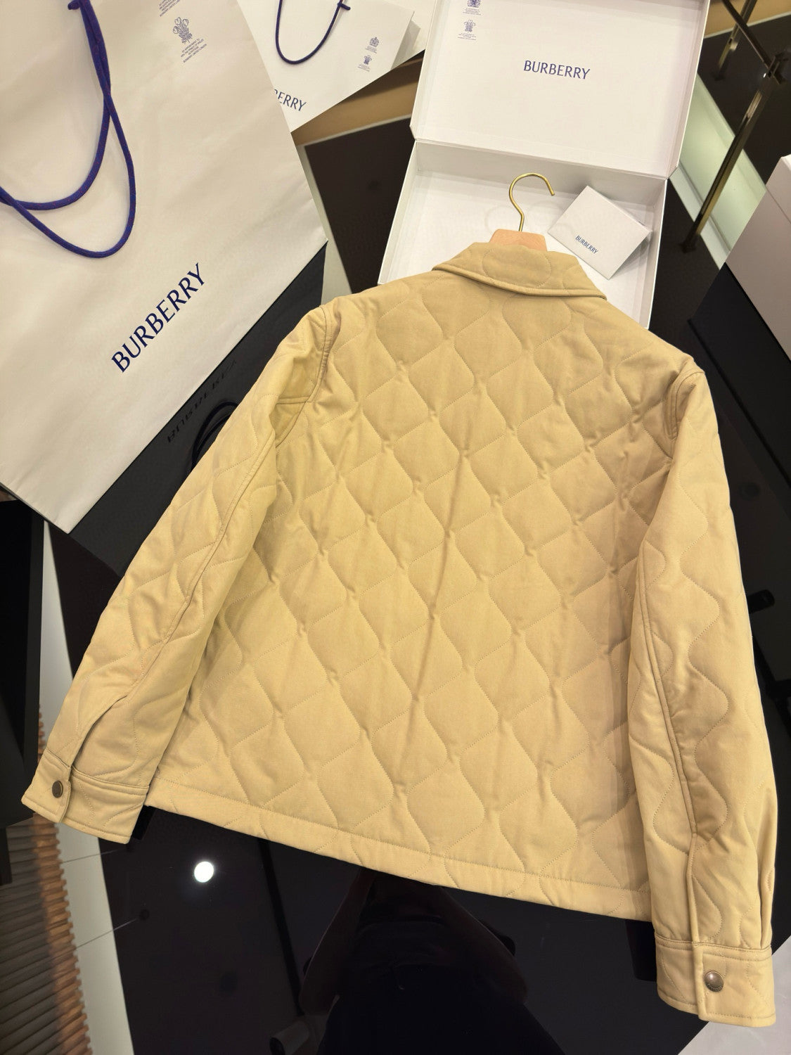 Burberry Men's Spring/Fall Fashion Casual Solid Color Collared Single Breasted Checkered Lined Long Sleeve Jacket #79367
