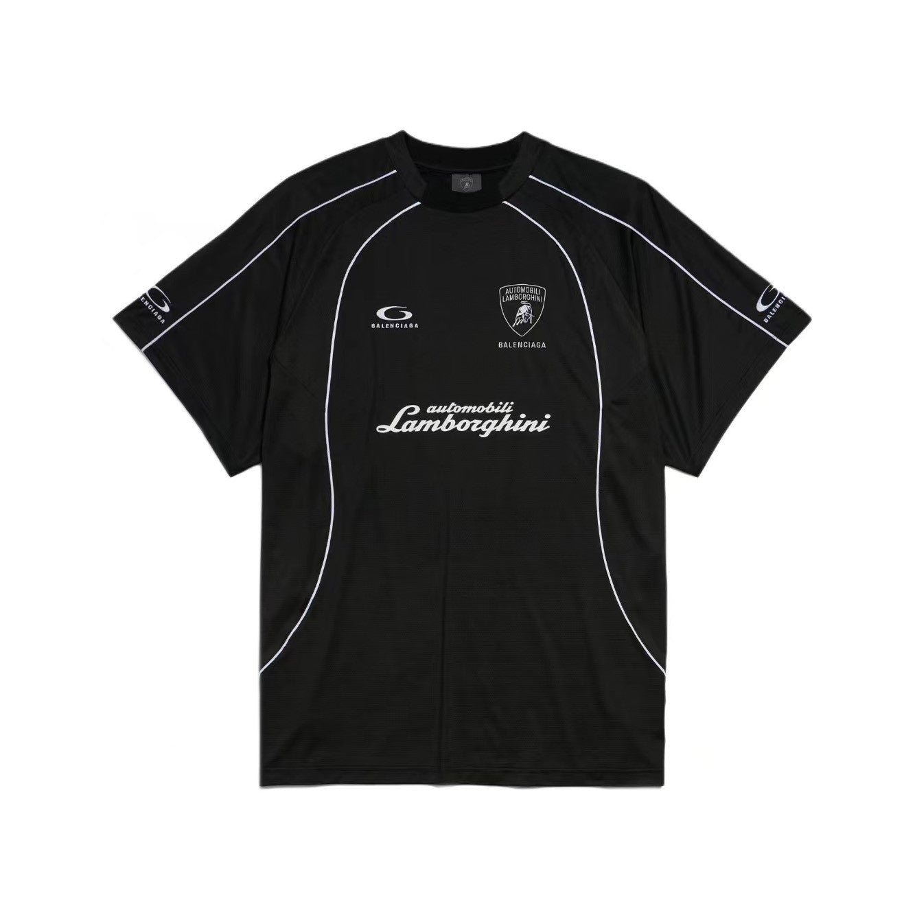 Balenciaga Men's And Women's Spring/Summer Fashion Casual Solid Color High Density Mesh Loose Fit Embroidered Logo T-shirt Loose Fit Casual Stretch Shorts Suit Set #78258