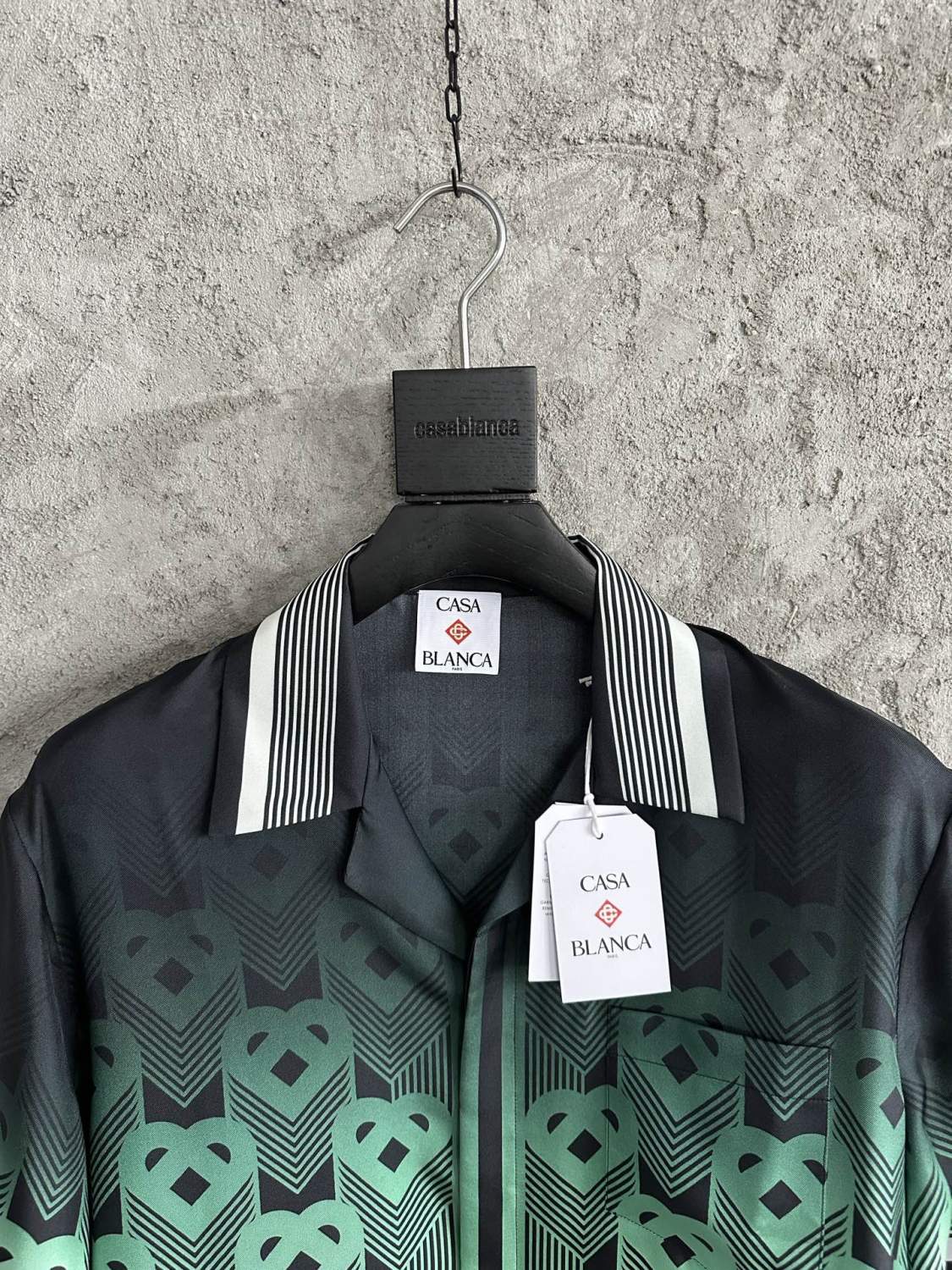 Casablanca Men's Summer Fashion Casual Heart Pattern Silk Button Down Short Sleeve Shirt with Elastic Drawstring Silk Shorts Suit Set #78592