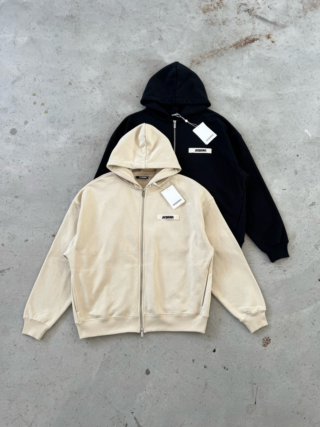 Jacquemus Men's And Women's Spring/fall Fashion Casual Solid Color Hooded Zipper Oversized Sweatshirt Jacket #79531