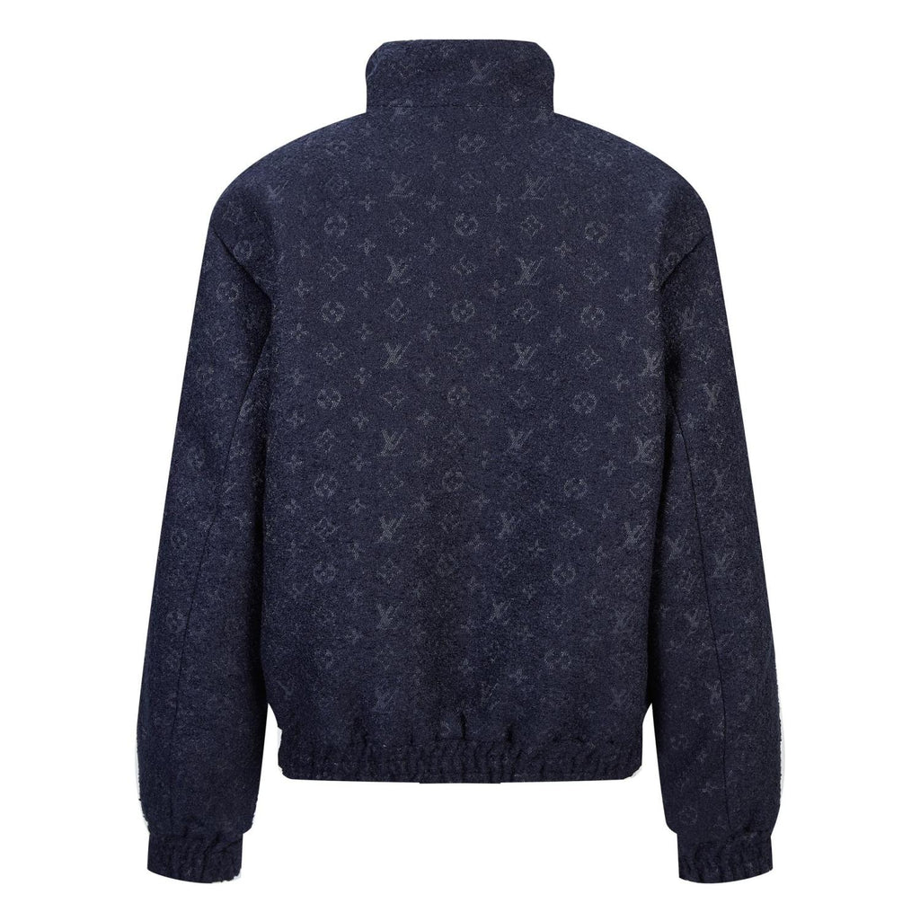 Louis Vuitton Men's Spring and Autumn Logo Full Print High Collar Wool Long Sleeve Jacket #72412