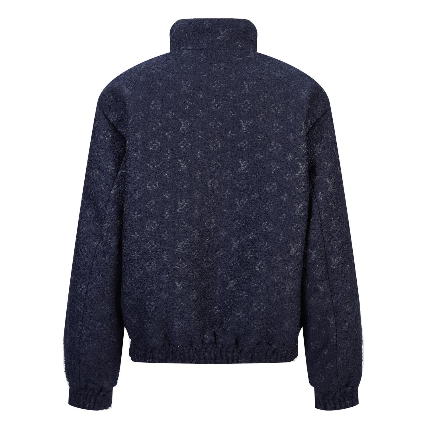 Louis Vuitton Men's Spring and Autumn Logo Full Print High Collar Wool Long Sleeve Jacket #72412