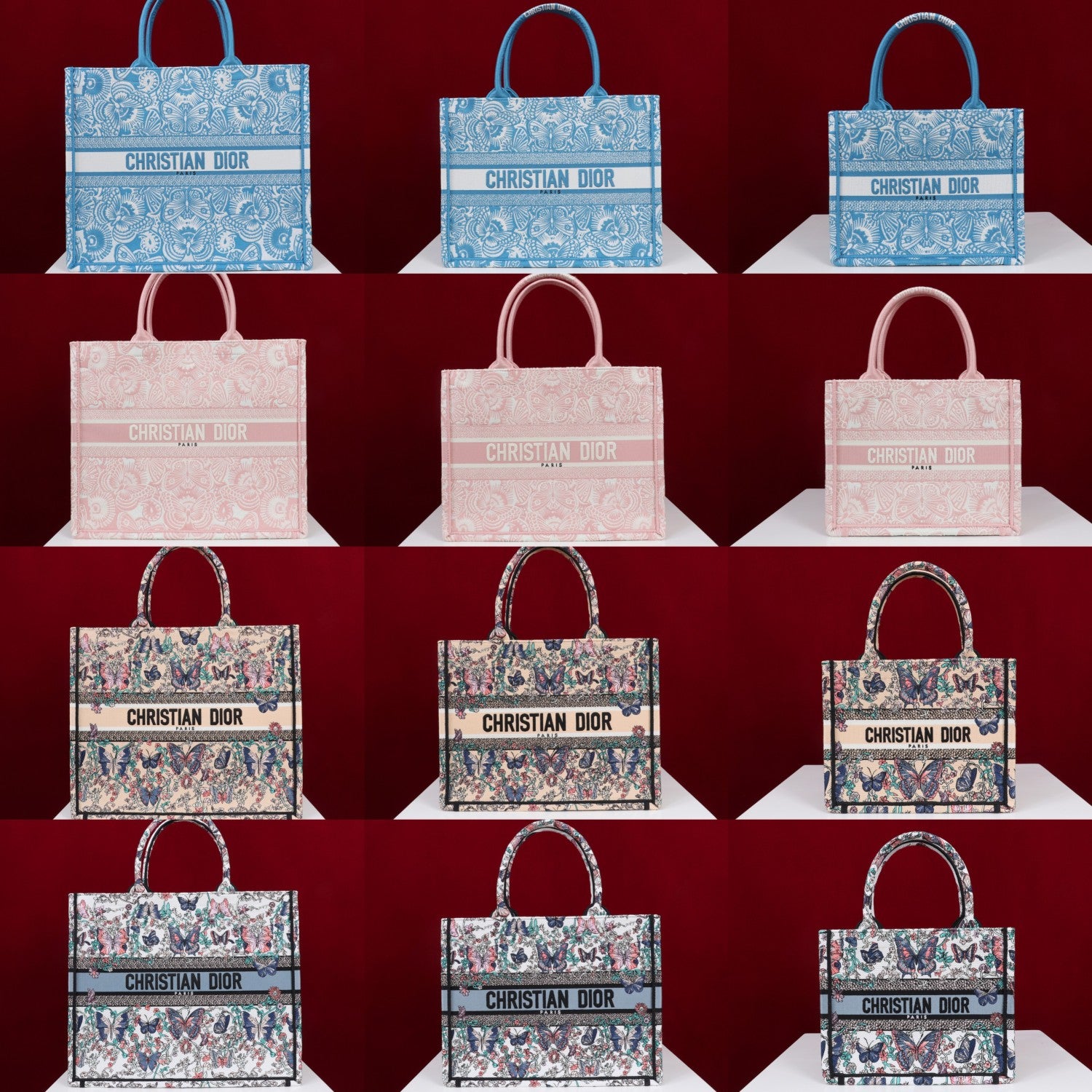 Dior Book Tote Women's Pattern Printed Embroidered Letter Printed Tweed Canvas Tote Bag Bags (please Contact Customer Service For Colour Selection Before Purchase) #76615
