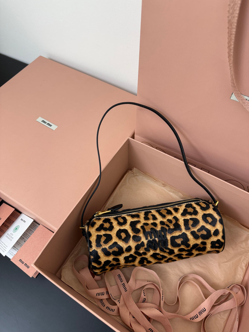 MiuMiu Honey Printed Leather Pouch #334715