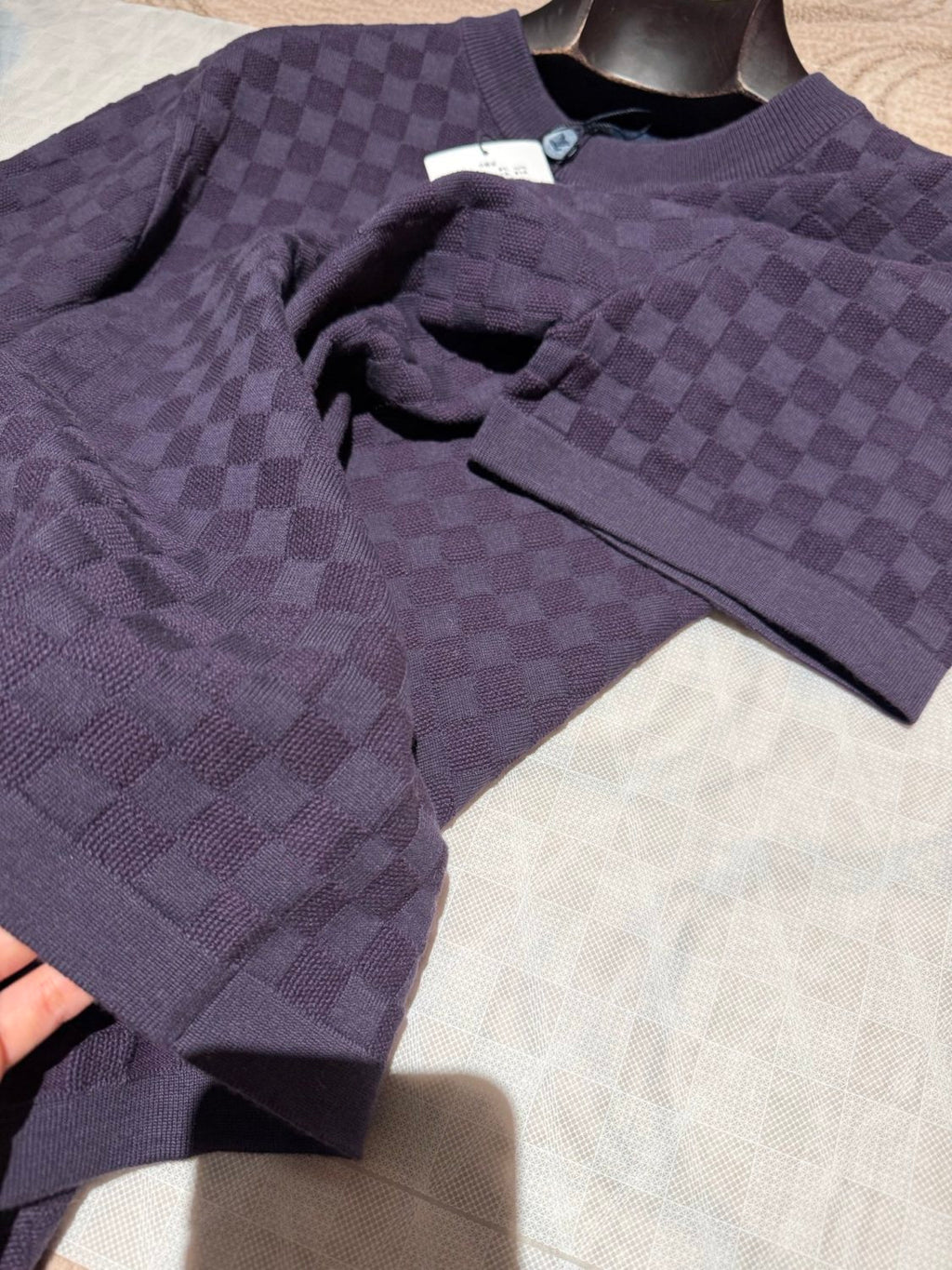 Louis Vuitton Damier Jacquard Short-Sleeved Crewneck #337091