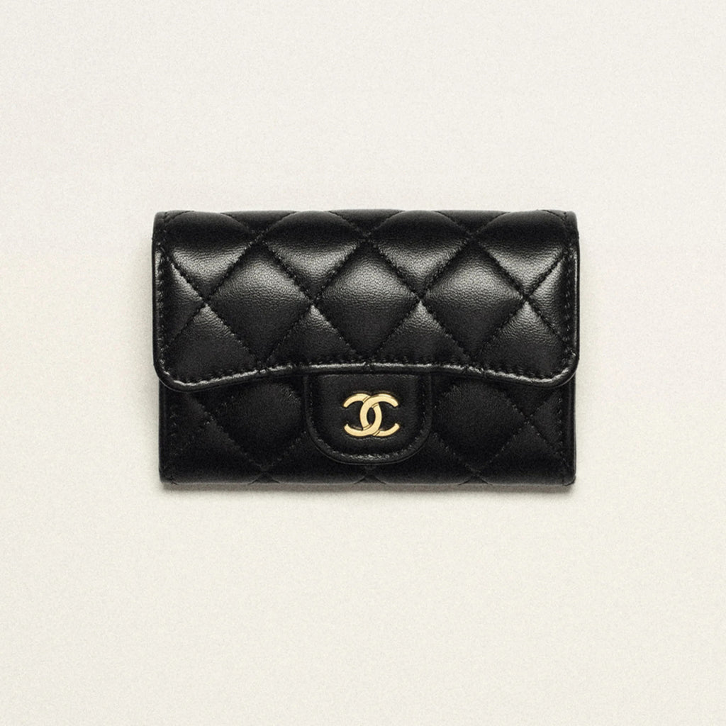 Chanel Women's Fashion Classic Solid-Color Leather Logo Metal Icon Flap Card Holder Bag Bags #79488