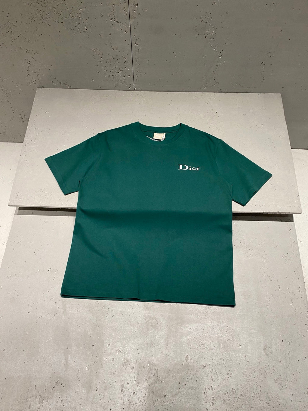 DIOR T-Shirt with Dior Embroidery Relaxed Fit Green Cotton Jersey #377387