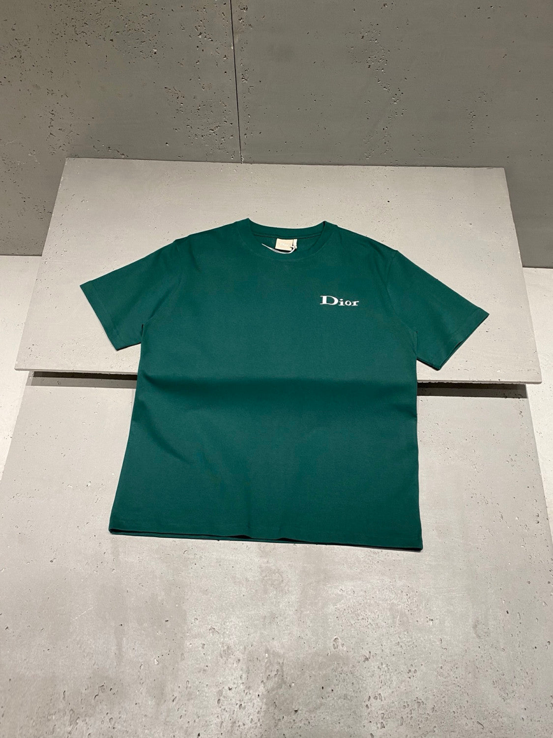 DIOR T-Shirt with Dior Embroidery Relaxed Fit Green Cotton Jersey #377387