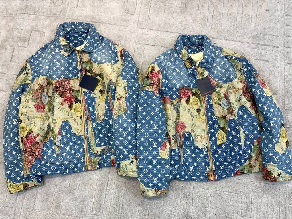 Louis Vuitton Floral Print Denim Zip Jacket #96522