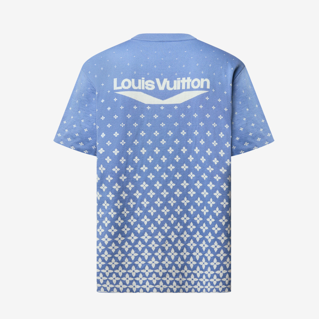Louis Vuitton Men's Summer Cotton Knit Full Print Round Neck Pullover Solid Color Short Sleeved T-Shirt #71812
