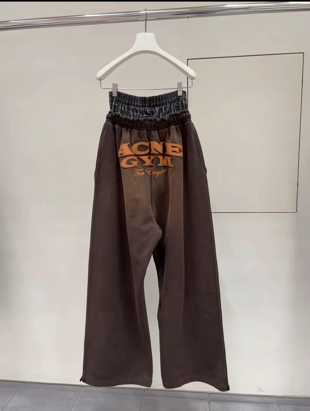 Acne Studios Layered logo sweatpants Dark Brown #336631