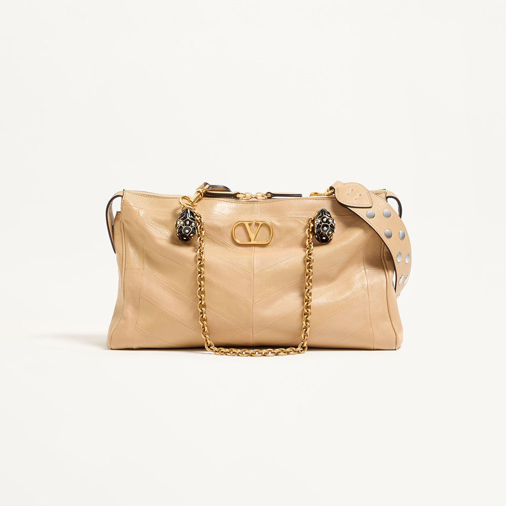 Valentino Garavani Panthea Shoulder Bag In Nappa Leather With Chevron Pattern #333756