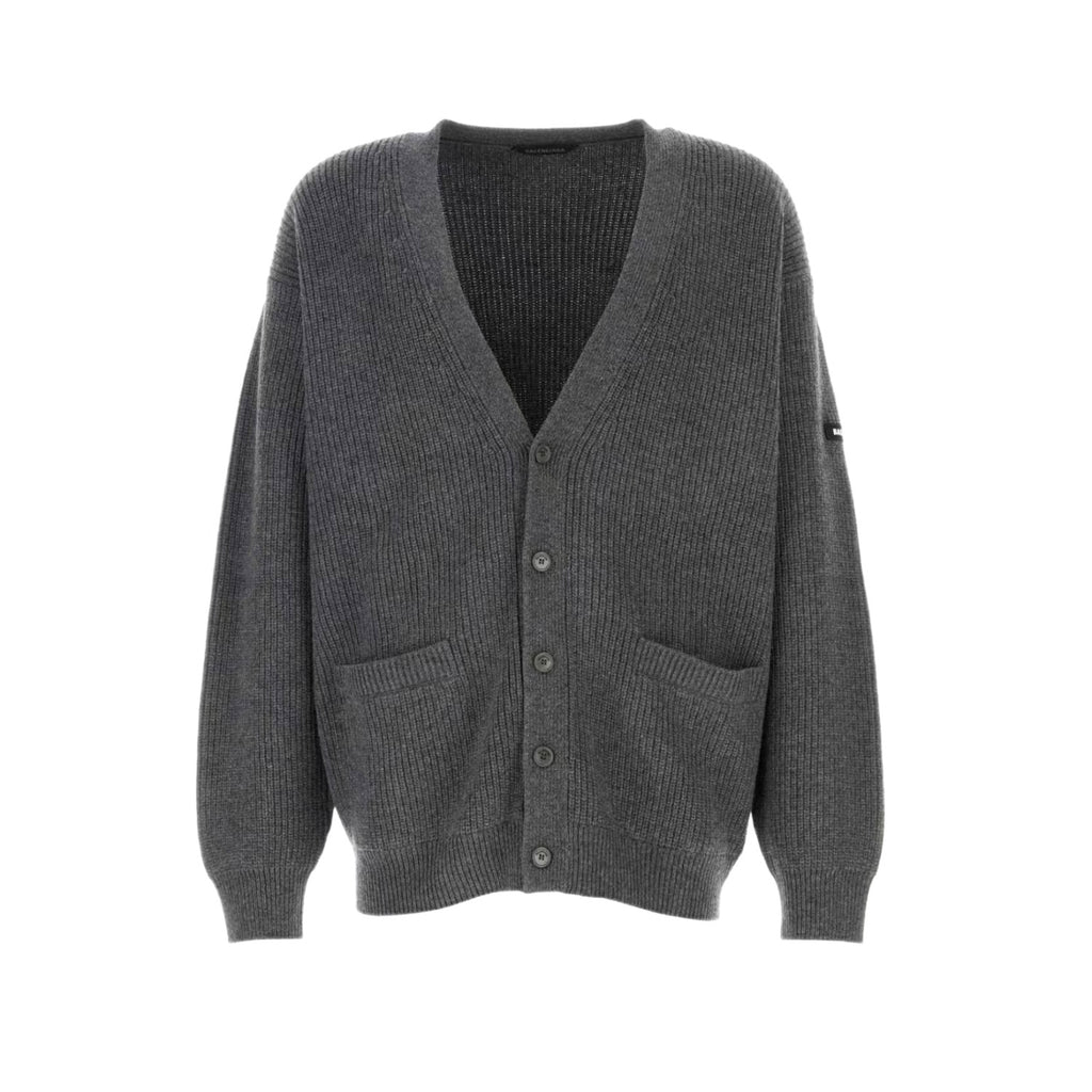 Balenciaga Men's And Women's Spring/fall Fashion Casual V-neck Single Button Wool Knit Cardigan #78622