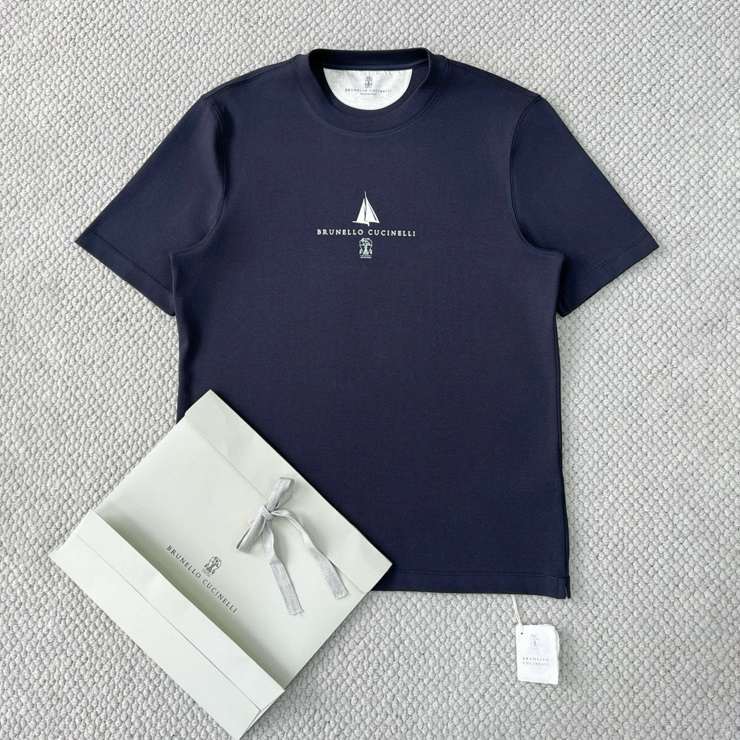 Brunello Cucinelli Men's Printed Letter Label Cotton Sweatshirt Solid Colour Fashion Comfortable Casual Round Neck T-shirt Ngvp #77278