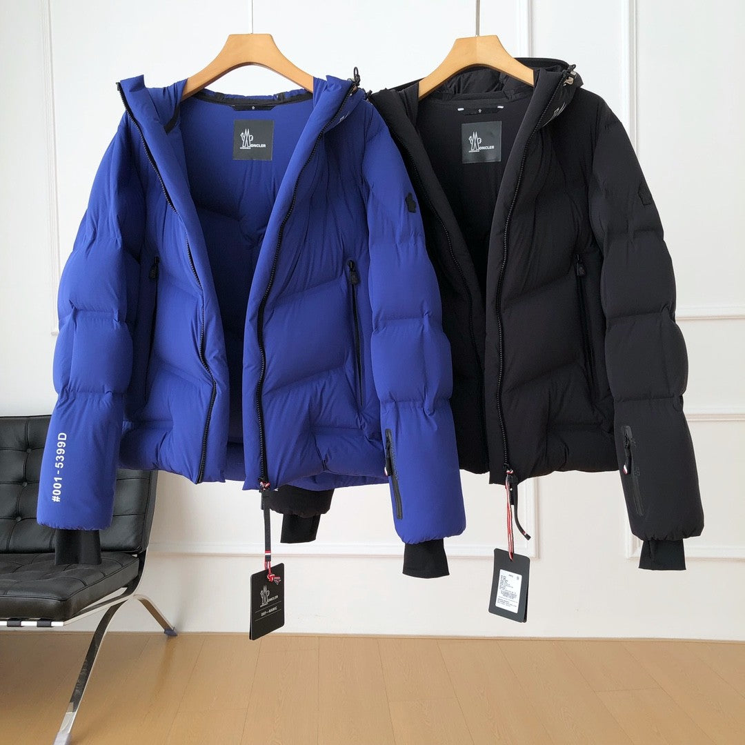 Moncler Men's Autumn and Winter Solid Color Zipper Hooded Long Sleeve Fitted Puffer Down Jacket #73779