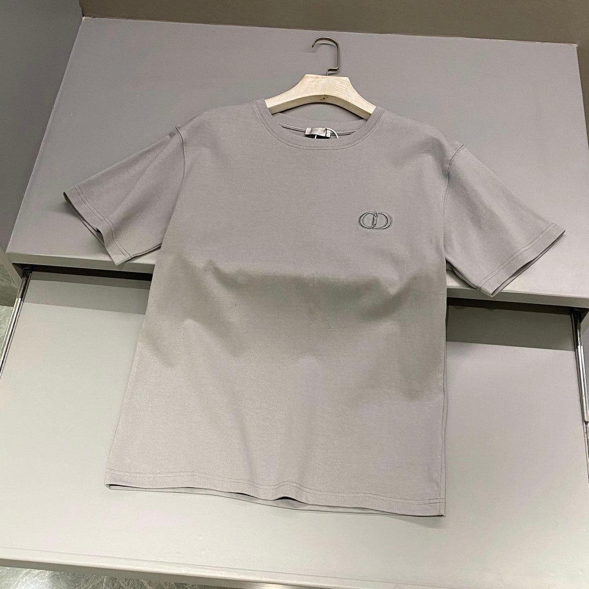 Dior Men's Summer Solid Color Embroidered Logo Round Neck Cotton Short Sleeve T-Shirt #99796
