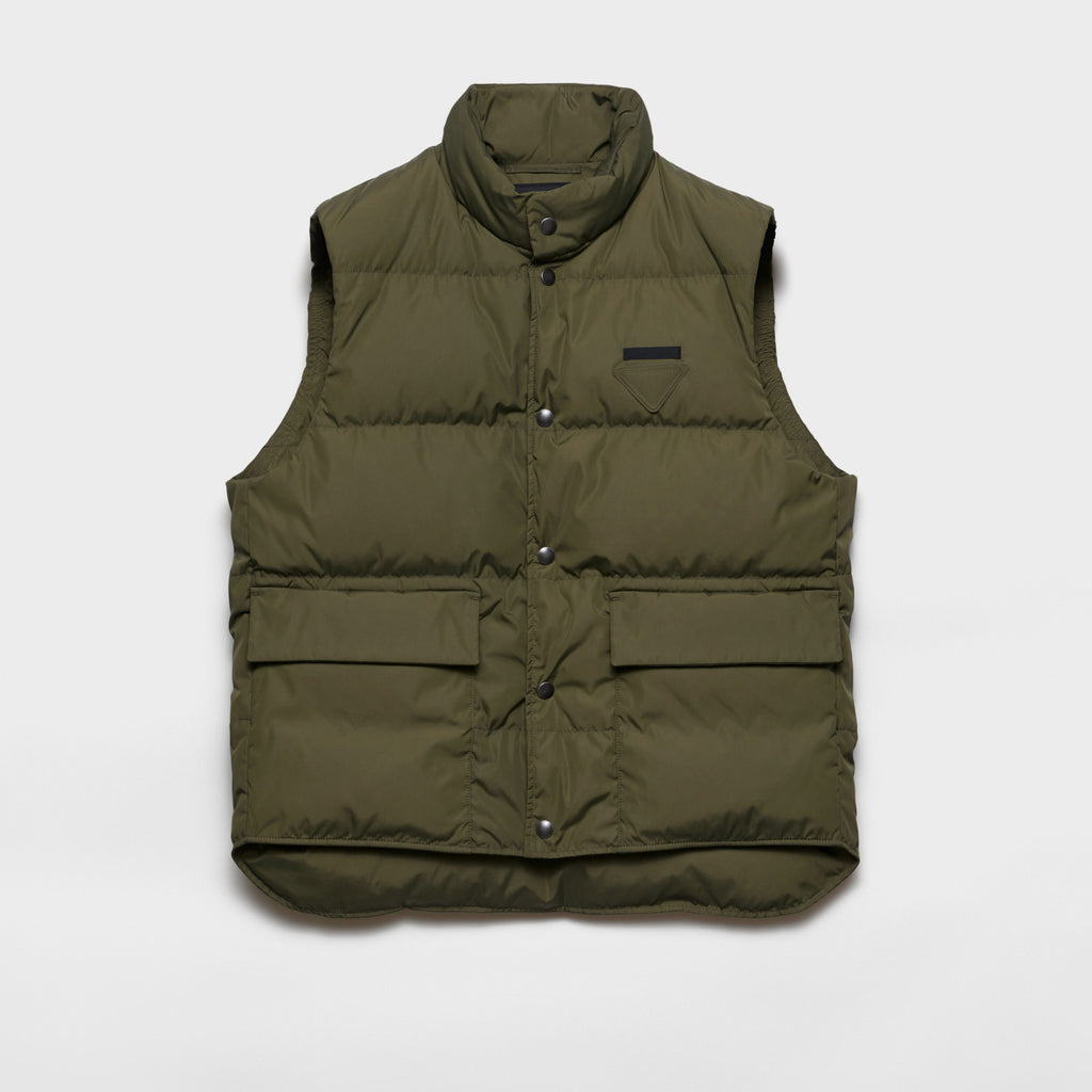 Prada Men's Fall/Winter Fashion Casual High Neck Single Button Solid Color Logo Triangle Patch Decorated Vest #79331