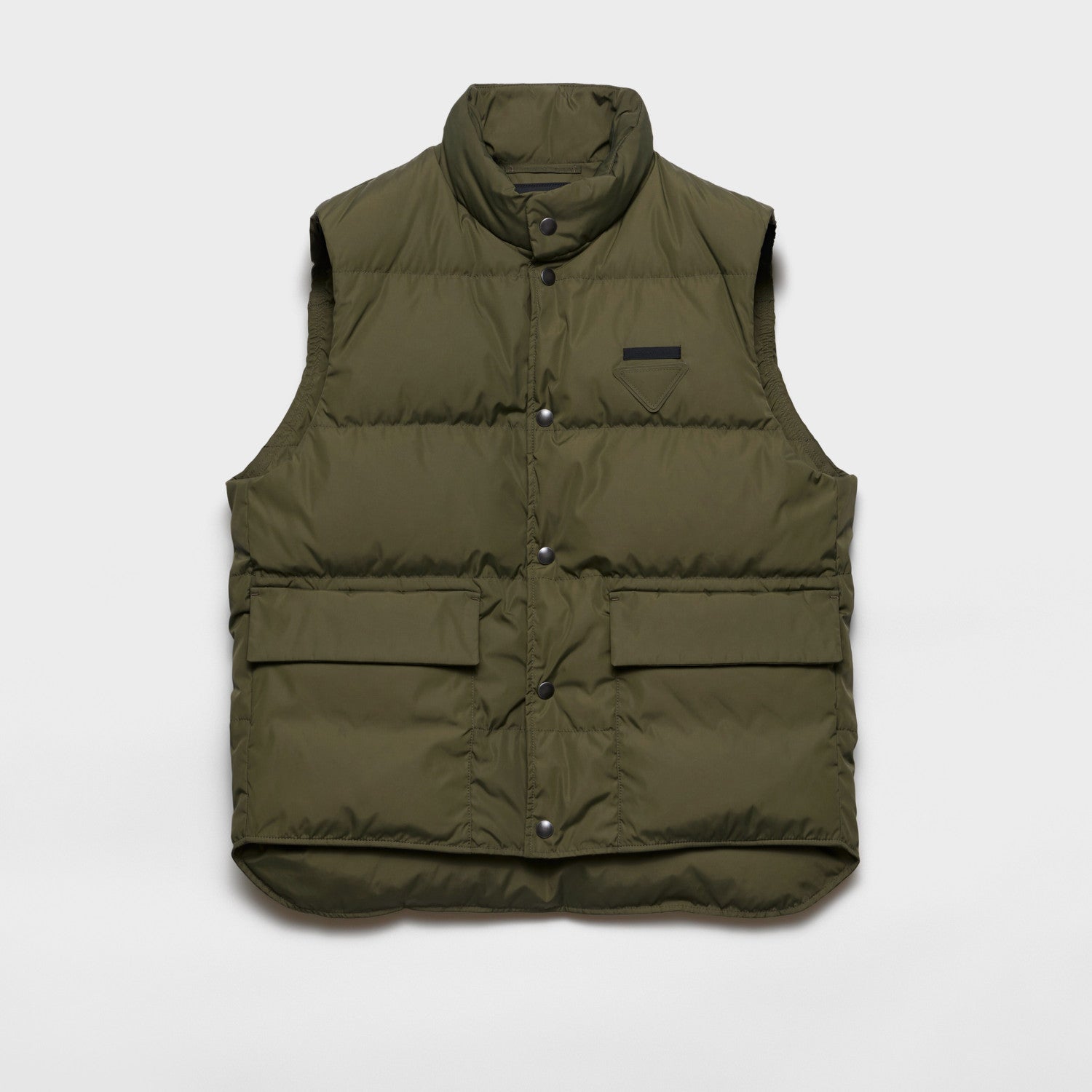 Prada Men's Fall/Winter Fashion Casual High Neck Single Button Solid Color Logo Triangle Patch Decorated Vest #79331
