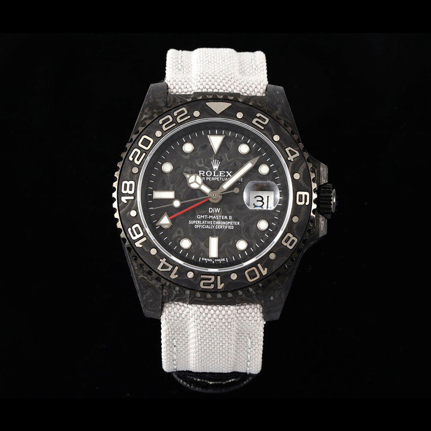 DIW Rolex GMT-Master ll V3 Men's Colour Block Automatic Cotton and Linen Strap Mechanical Watch #76778