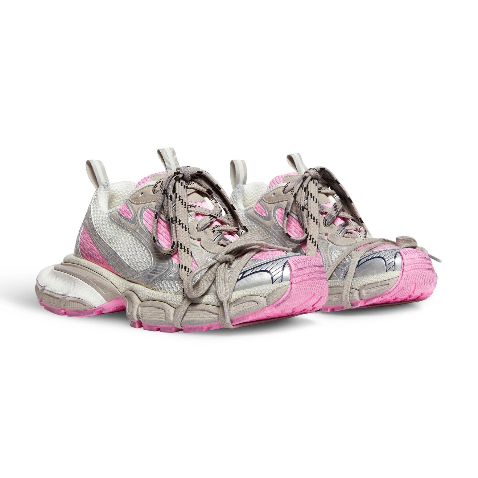 Balenciaga 3XL Men's And Women's Spring/Summer Fashion Casual Drawstring Lace Up Round Toe Mesh Fabric Distressed Low Top Color Blocked Sneakers Shoes #78262