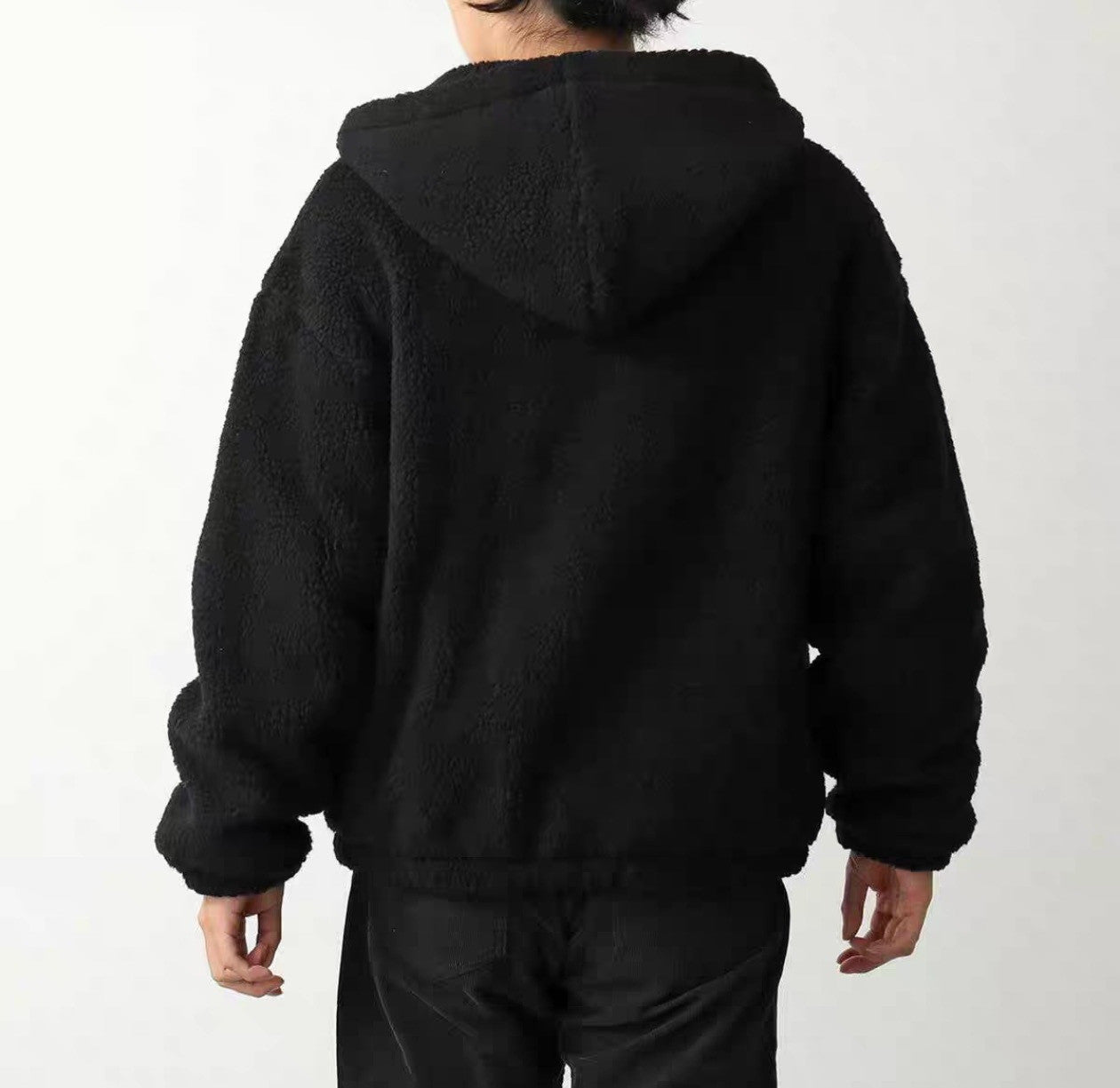 Celine Hooded Jacket in Wool and Cotton Fleece #333474