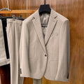 Ermenegildo Zegna Men's Fall And Winter Business High-end Jacket Tide Wool Single-breasted Suit Top Wedding Suit Casual Pants Solid Color Suit Set Ngvp #2439