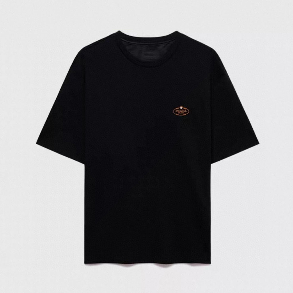 Prada Men's Summer Solid Colour Embroidered Logo Printed Round Neck Short Sleeve T-Shirt #76621