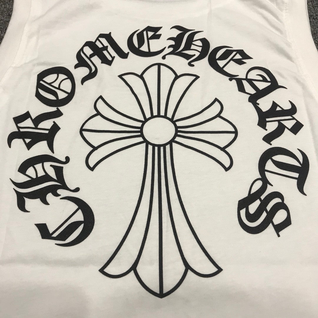 Chrome Hearts Men's Summer Logo Letter Print Round Neck Pullover Sleeveless Tank Top Vest #72262